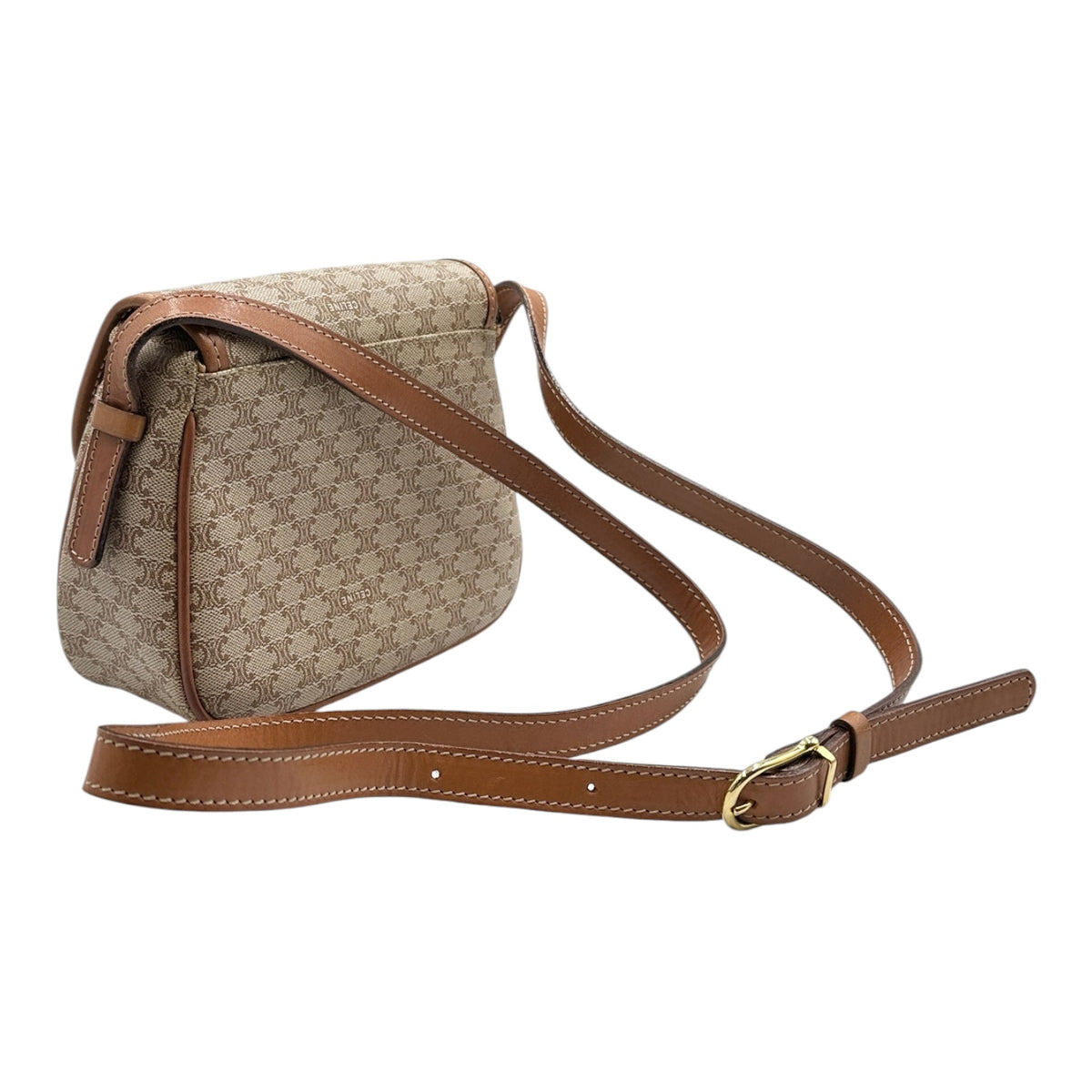 CELINE セリーヌ マカダム ショルダーバッグ ベージュ